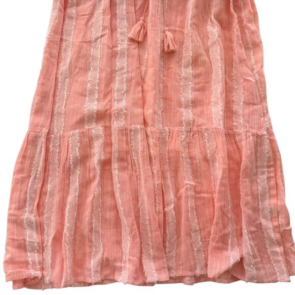 Tuckernuck Dress Peachy Pampelone Dress Medium Stripe Gauze Rayon Cotton Maxi - Picture 4 of 10